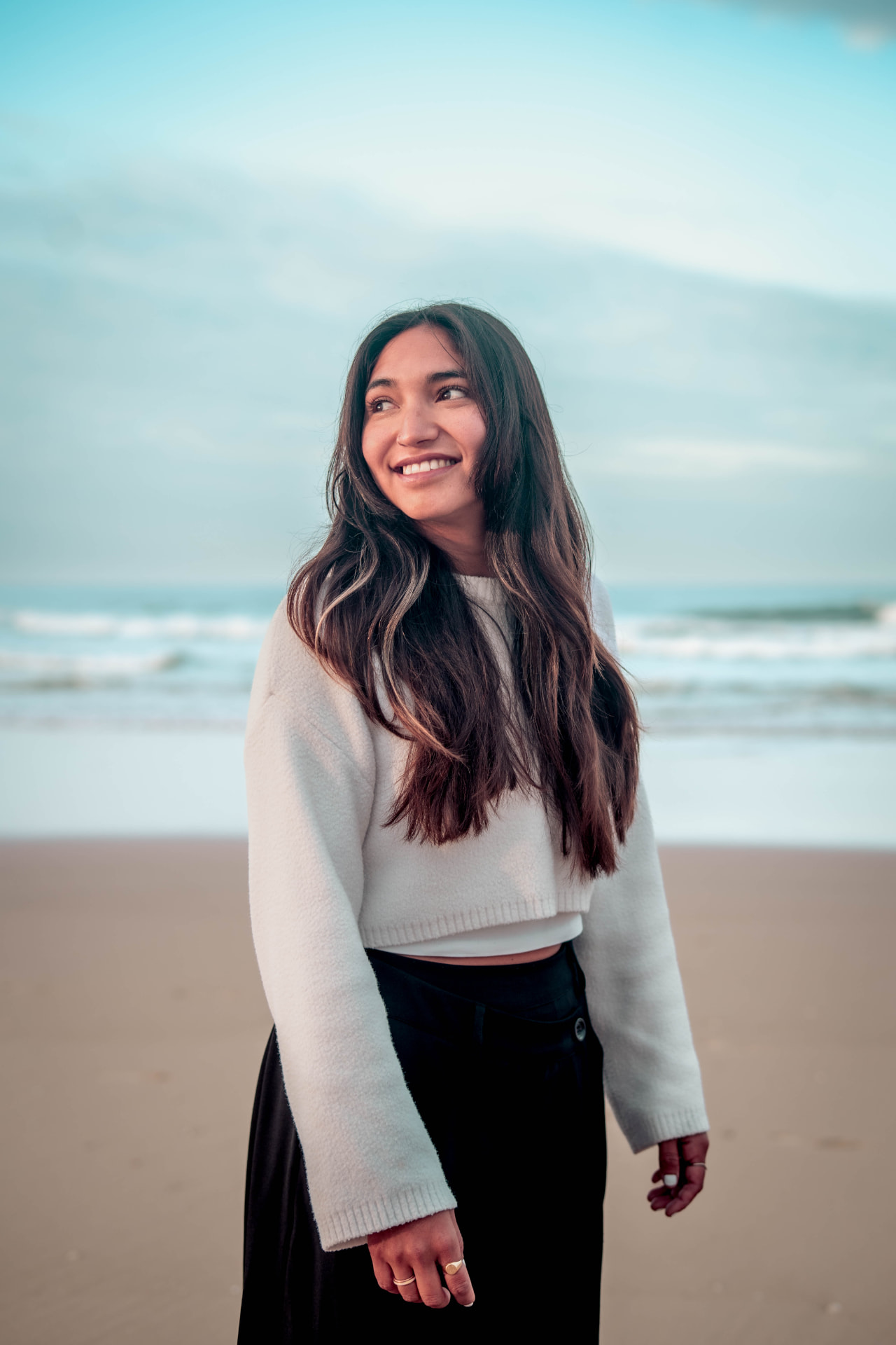 Mila Di Bella on the beach